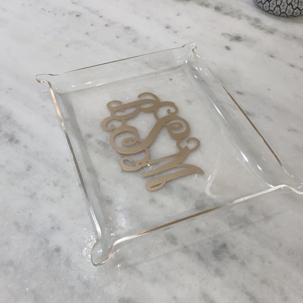 Acrylic Tray with gold initials